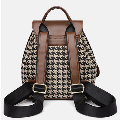 Dames Rugzak met Houndstooth Patroon Trendy en Veelzijdig