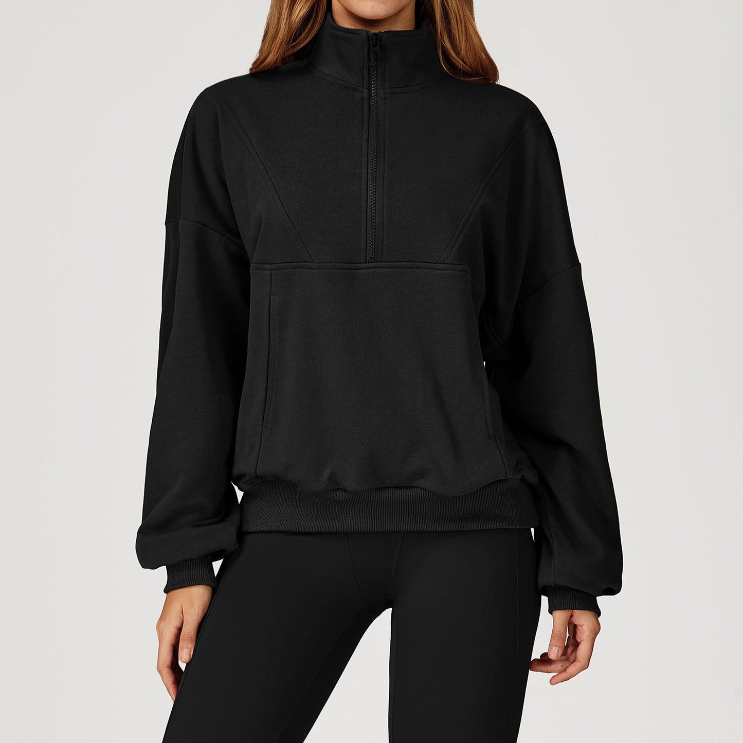 Dames Sweatshirt Sportief Comfortabel Halve Rits