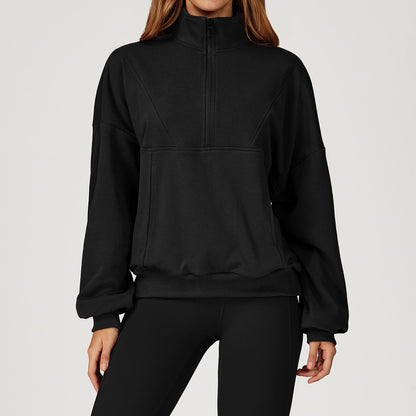 Dames Sweatshirt Sportief Comfortabel Halve Rits