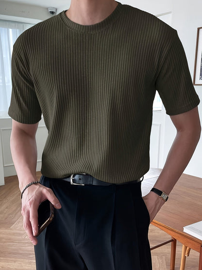 Heren T-shirt Groen Luchtig Katoen Milan - Mode Vibes