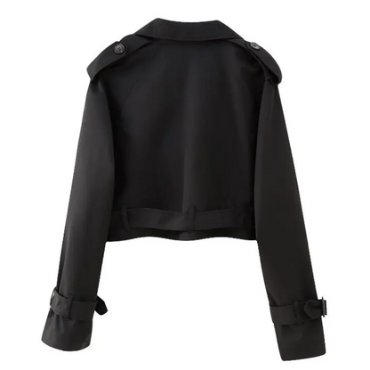 Klassieke Korte Trenchcoat Stijlvol Vintage Look