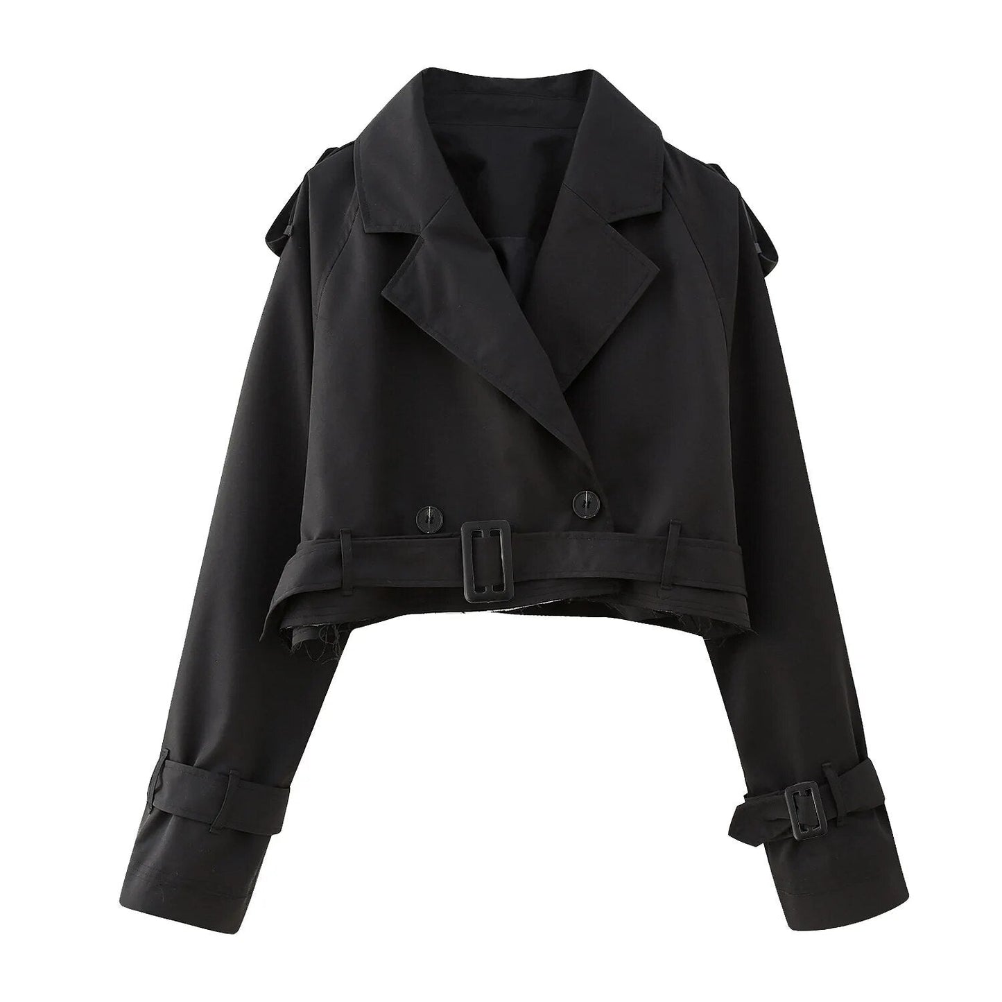 Klassieke Korte Trenchcoat Stijlvol Vintage Look