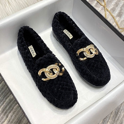 Warme Winter Loafers Met Glitter Effect