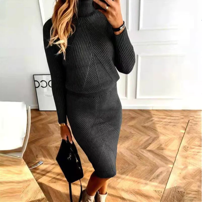 Dames Coltrui Sweater Jurk – Elegant en Comfortabel voor Herfst en Winter