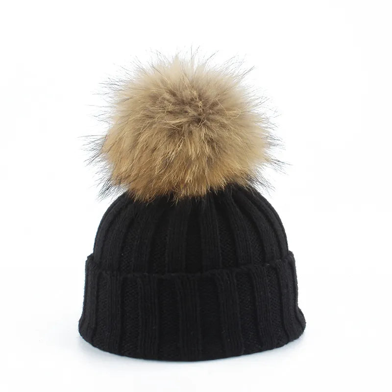 Warme Winter Muts met Pom-Poms Felina Stijl - Mode Vibes