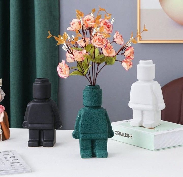 Keramische Robot Bloempot BrickBotanica Decoratief