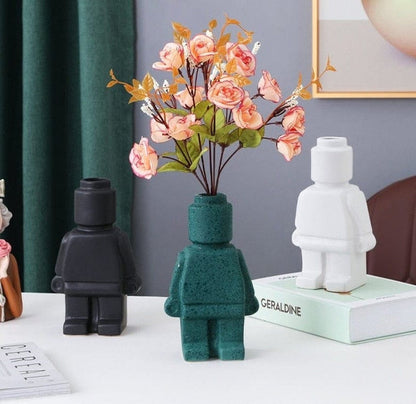 Keramische Robot Bloempot BrickBotanica Decoratief