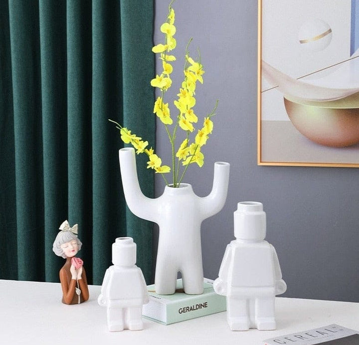 Keramische Robot Bloempot BrickBotanica Decoratief