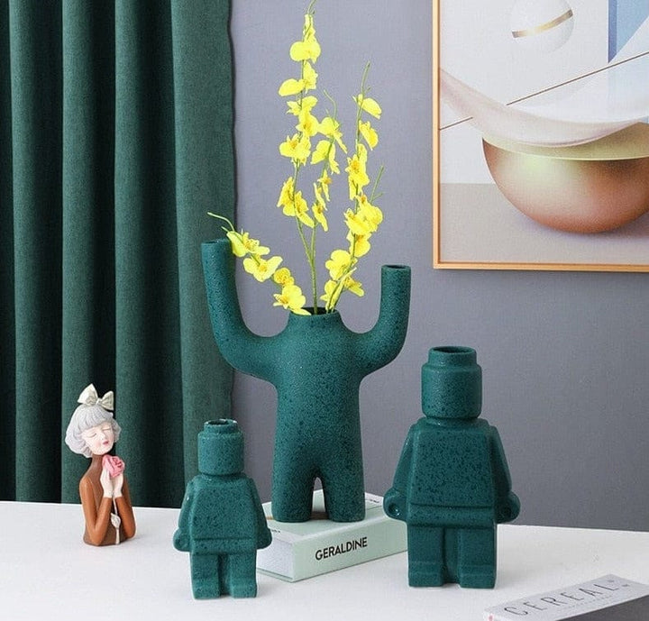 Keramische Robot Bloempot BrickBotanica Decoratief