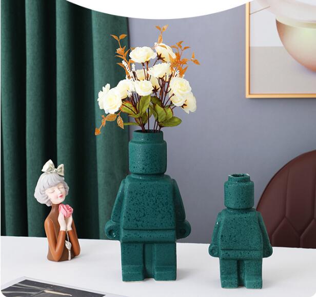 Keramische Robot Bloempot BrickBotanica Decoratief