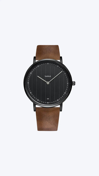 Heren Horloge Stijlvol Leerband Zwart