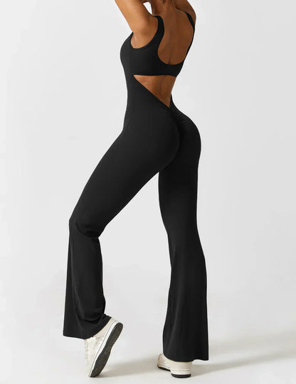 Jumpsuit V-Hals Flair Broek Zijde Comfortabele Pasvorm