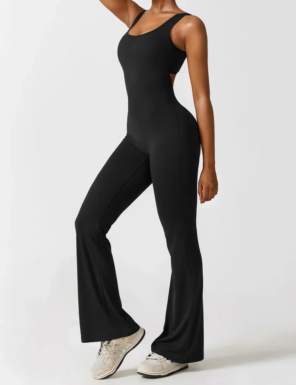 Jumpsuit V-Hals Flair Broek Zijde Comfortabele Pasvorm