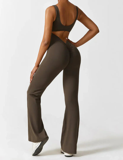 Jumpsuit V-Hals Flair Broek Zijde Comfortabele Pasvorm