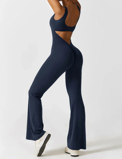 Jumpsuit V-Hals Flair Broek Zijde Comfortabele Pasvorm