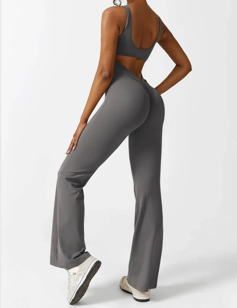 Jumpsuit V-Hals Flair Broek Zijde Comfortabele Pasvorm
