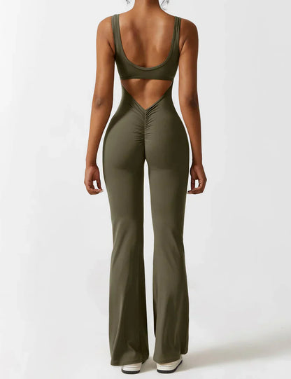 Jumpsuit V-Hals Flair Broek Zijde Comfortabele Pasvorm