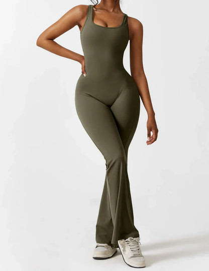 Jumpsuit V-Hals Flair Broek Zijde Comfortabele Pasvorm