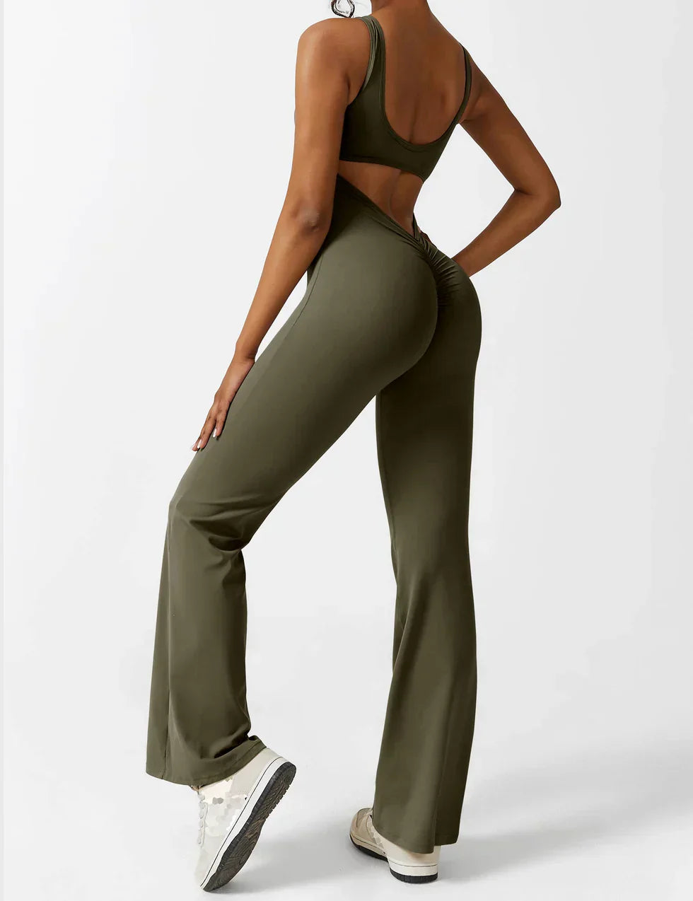 Jumpsuit V-Hals Flair Broek Zijde Comfortabele Pasvorm