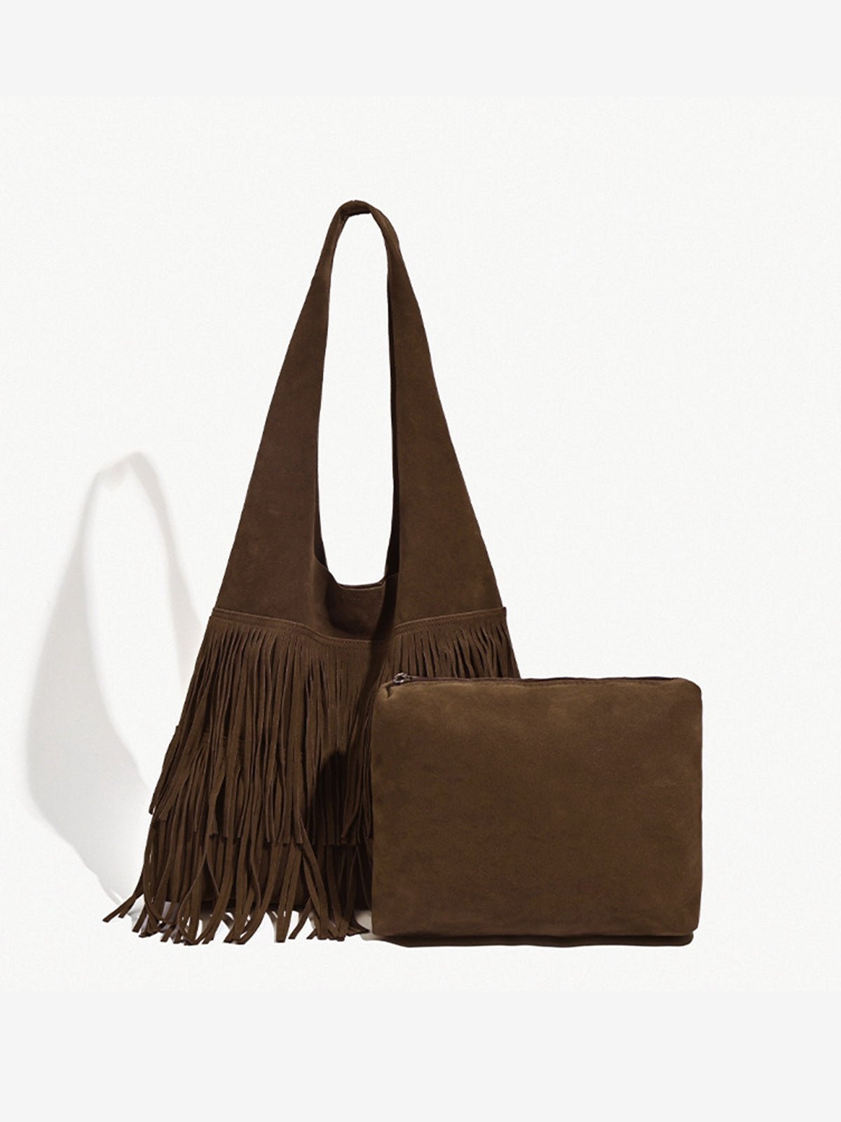 Boho Hobo-Tas met Fransen Leren Schouderband - Mode Vibes