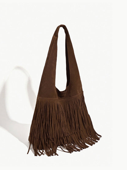 Boho Hobo-Tas met Fransen Leren Schouderband