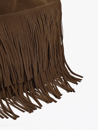 Boho Hobo-Tas met Fransen Leren Schouderband