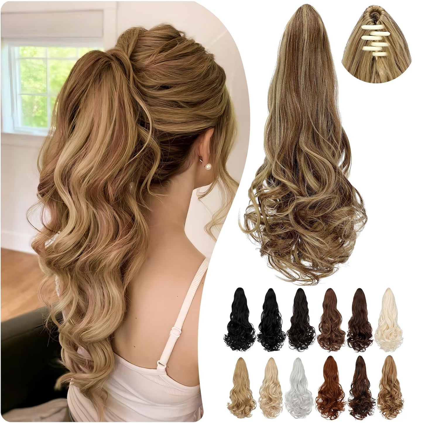 Paardenstaart Hairextension 55 cm Velour Set - Mode Vibes
