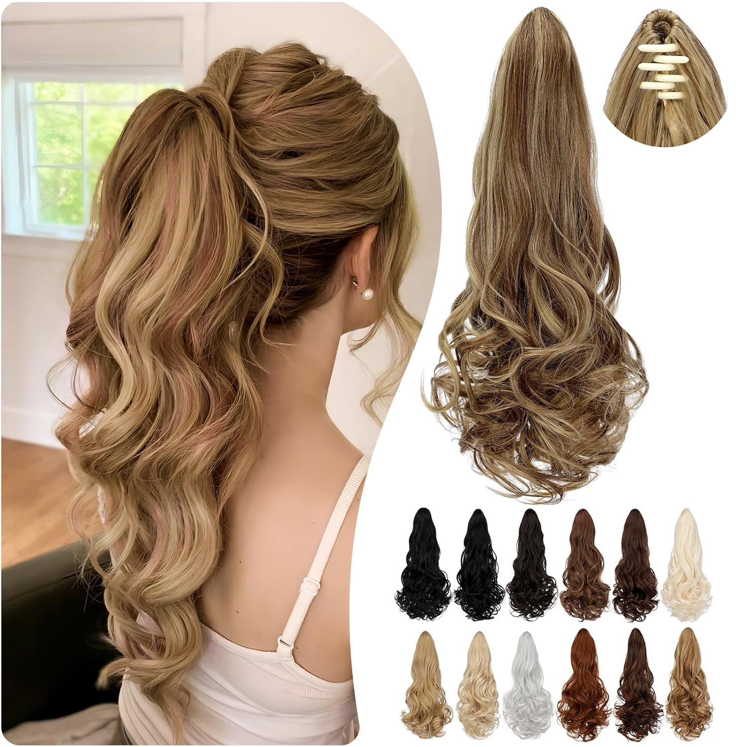 Paardenstaart Hairextension 55 cm Velour Set - Mode Vibes