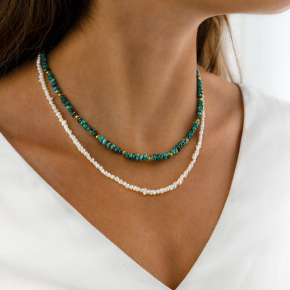 Jade Ketting Maya Groen Natuursteen Sieraad - Mode Vibes