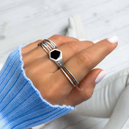 Vertakte Ring Stijlvolle Zilveren Sieraden