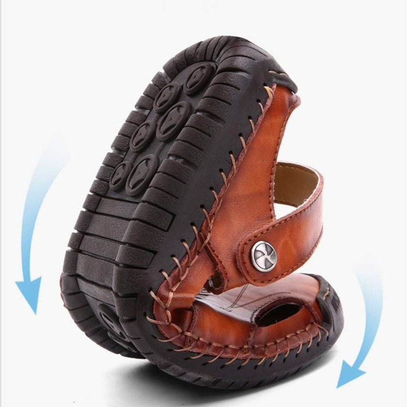 Heren Leren Instappers Sandalen – Ademend Comfort Schoenen voor Zomer en Dagelijks Gebruik