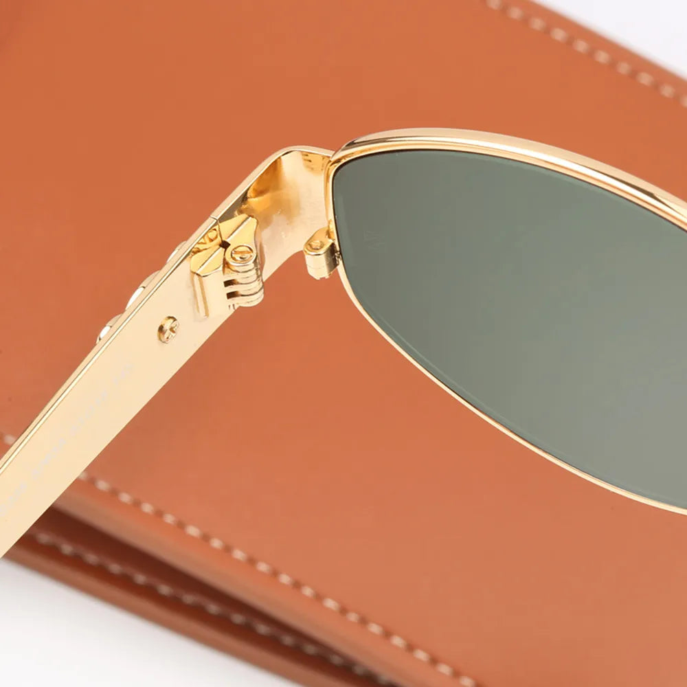 Dames Zonnebril Ronde Goudkleurig Montuur Trendy Laena
