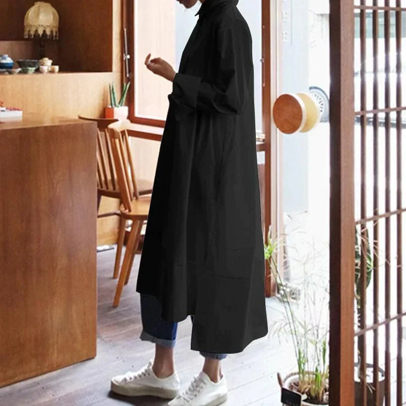 Oversized Overhemdjurk voor Vrouw Losse Zomerjurk