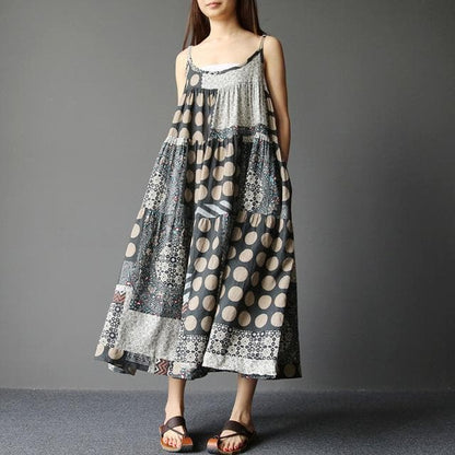 Hippiejurk met Stippen en Bloemenprint Zomerjurk