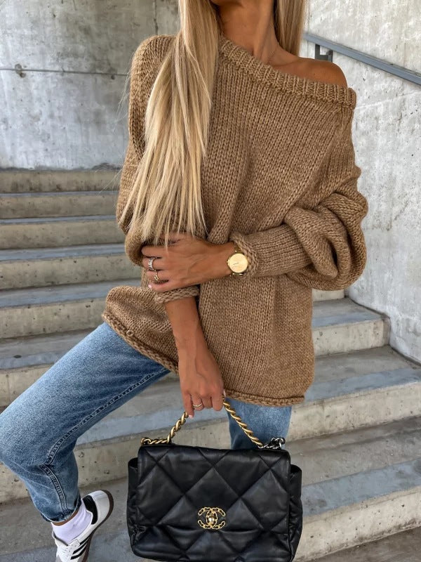 Dames Gebreide Off-shoulder Trui Stijlvol Elegante Rona