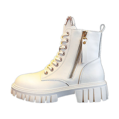 Dames Boots met Rits en Veters Trendy Design