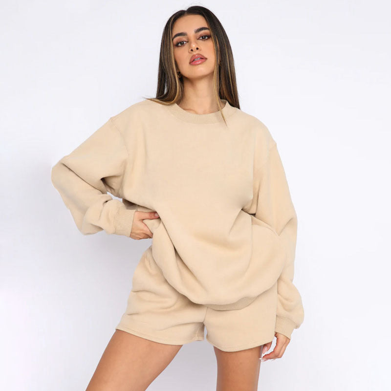 Dames Sweater Short Set Comfy Tweedelig Zomeroutfit