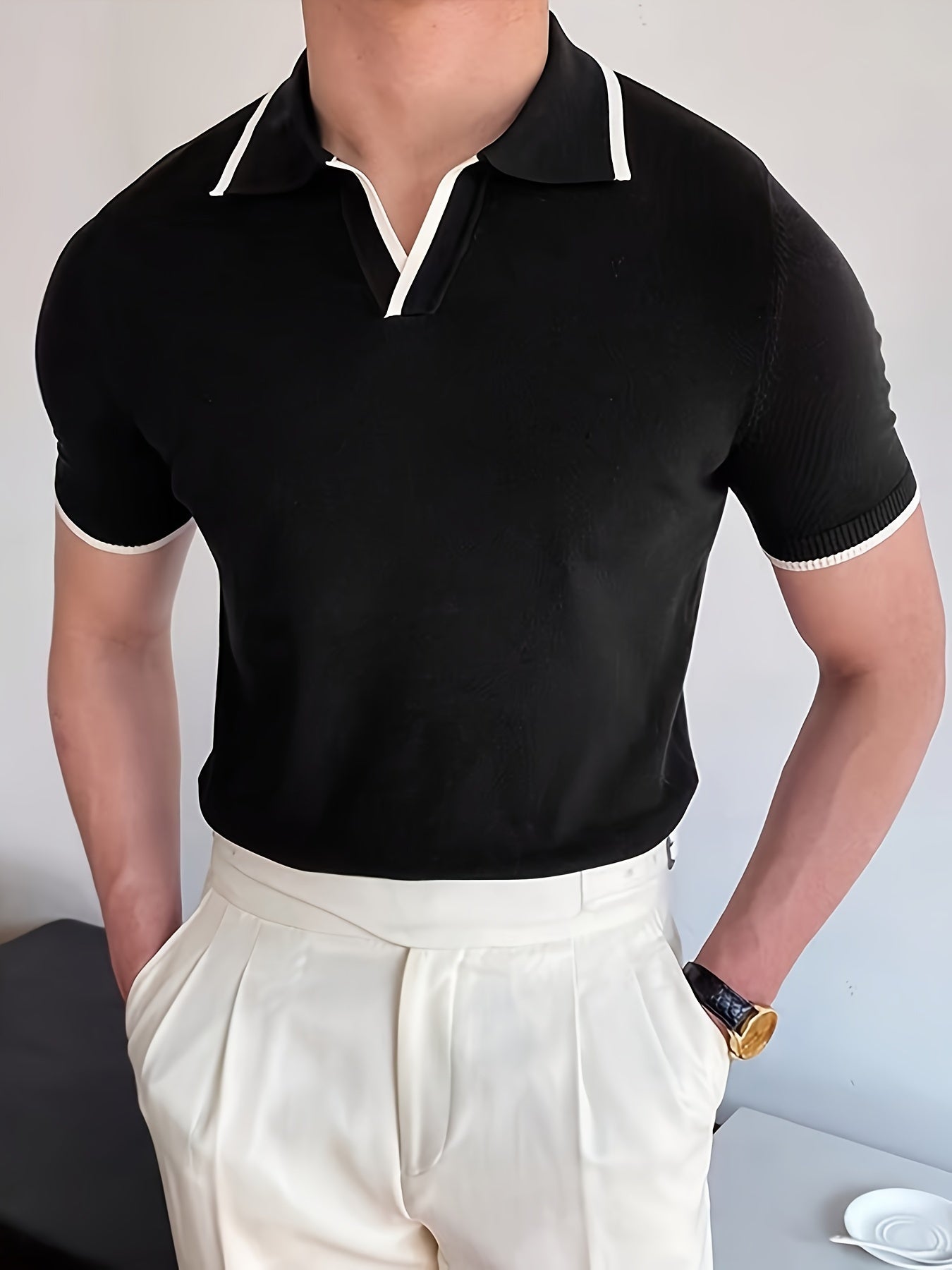 Heren Polo Shirt Zwarte Trendy Kwaliteit - Mode Vibes