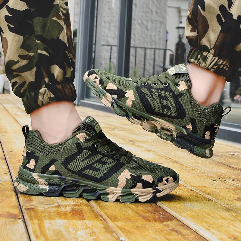 Dames Orthopedische Sneaker Groen Army Print Comfortabel