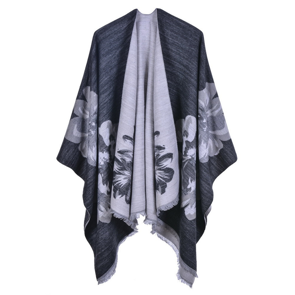 Dames Sjaal met Bloemenprint Cape Stijl Levi