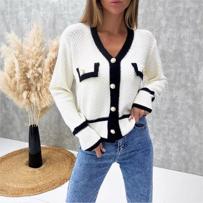 Dames Vest Parijs Look Gouden Knopen Stijlvol Contrast
