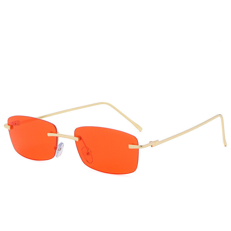 Dames Zonnebril Randloos Rechte Glazen Trendy Stijl
