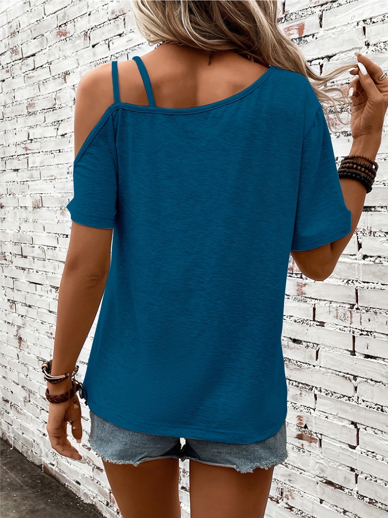 Vrouwelijk T-shirt Blote Schouder Zomerse Stijl