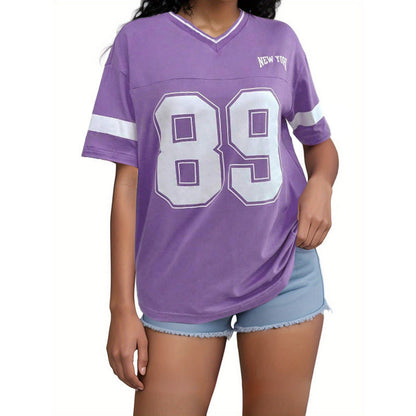 Dames American Football T-shirt Sportief Varsity Design