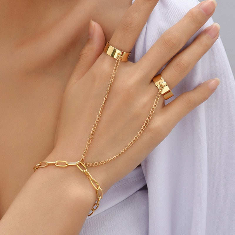 Dames Armband met Schakelketting en Ring Sieraden Trendy