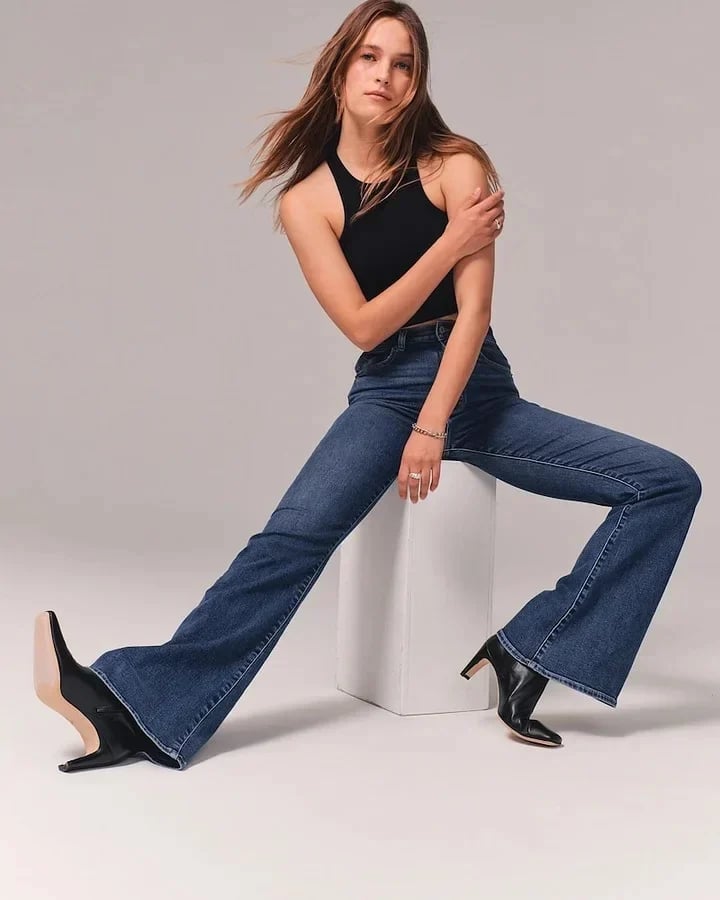 Hoge Taille Flared Jeans Comfortabel Katoen Elasthaan