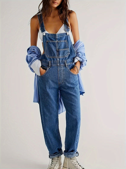 Dames Denim Jumpsuit Elegant Comfortabel voor Dagelijks Gebruik