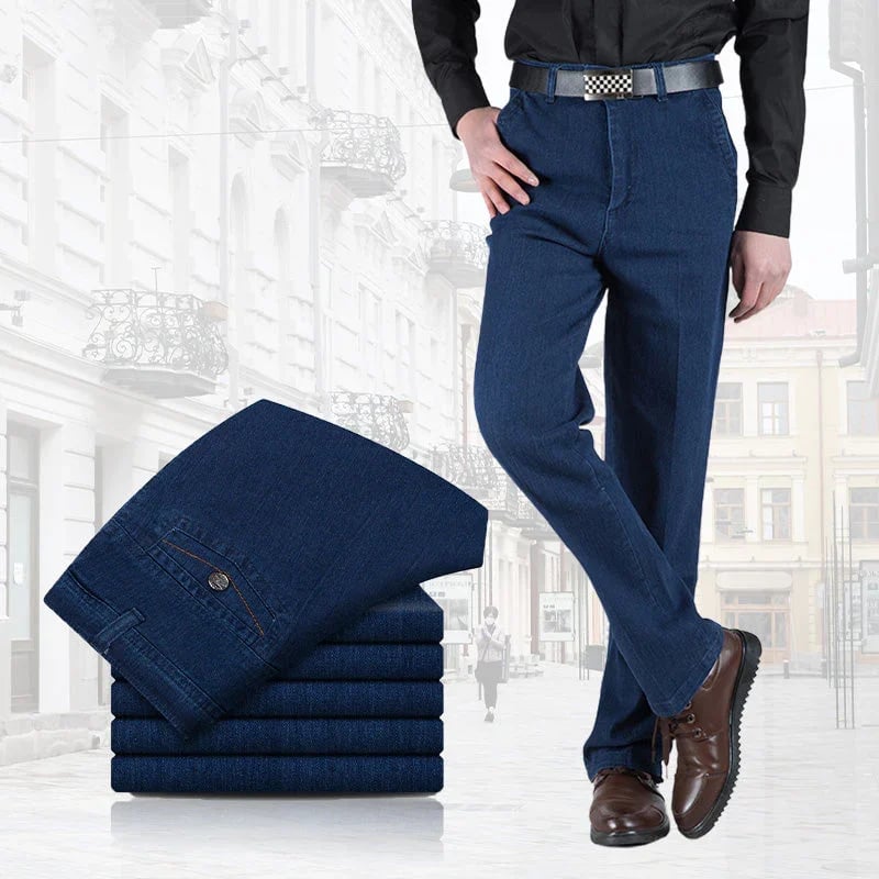 Heren Jeans Hoge Taille Rechte Pijp Tobias - Mode Vibes
