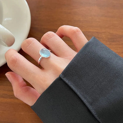 Zilveren Aquamarijn Ring voor Vrouw Elegant Sieraden