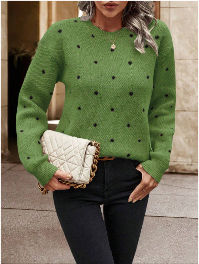 Dames Gebreide Trui met Polkadots Stijlvolle Trendy Look